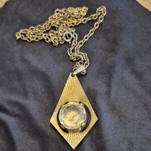 Vintage 1960s Goldtone Pendant Watch Necklace